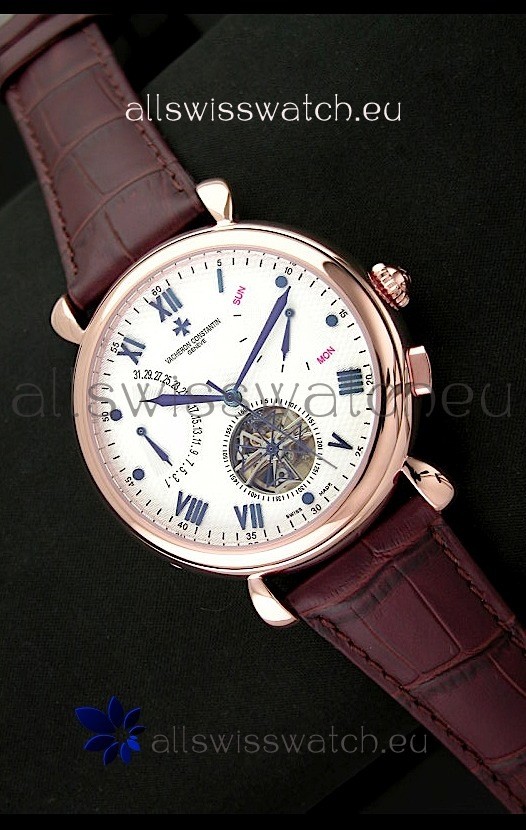 Vacheron Constantin Reserve Tourbillon Japanese Replica Watch in Rose Gold