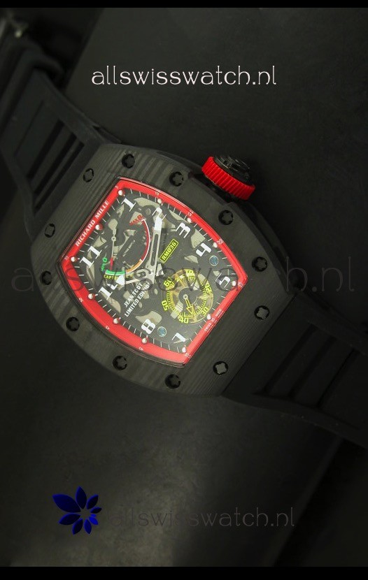 Richard Mille RM036 Jean Todt Forged Carbon Bezel Titanium Watch - Red Edition