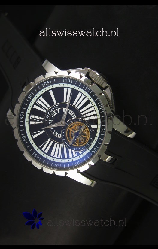 Roger Dubuis Excalibur Tourbillon Watch Japanese Movement - Black Dial