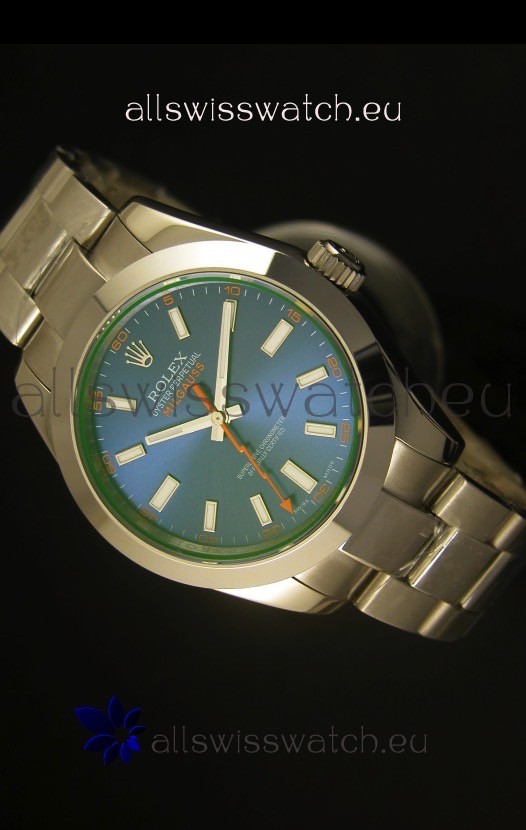 Rolex Milgauss 116400GV Swiss Watch with Blue Dial