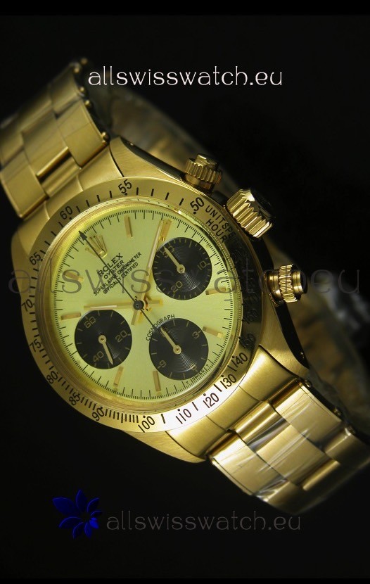 Rolex Daytona 6265 Cosmograph Metallic Gilt Dial in Gold Case