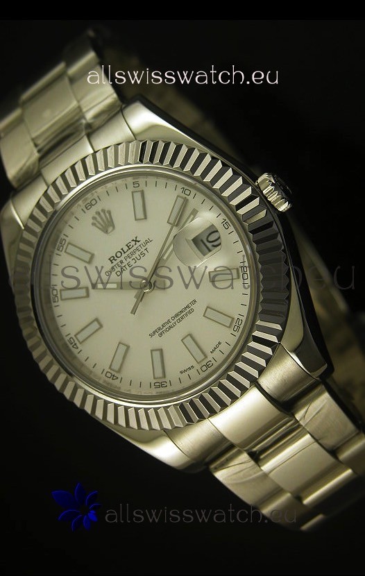 Rolex Datejust Swiss Watch in White Dial - 2836-2 ETA 