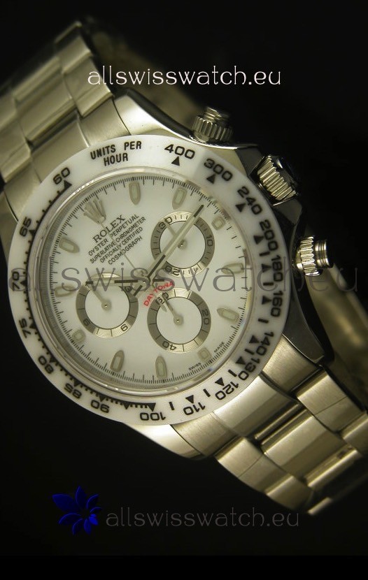 Rolex Daytona Cosmograph White Ceramic Bezel Replica Watch