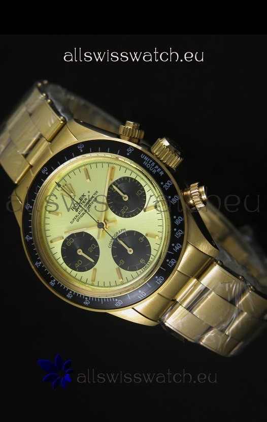 Rolex Daytona 6265 Cosmograph Metallic Gilt Dial in Gold Case