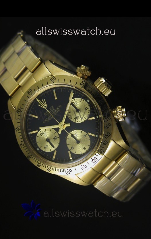 Rolex Daytona 6265 Cosmograph Black Dial in Gold Case
