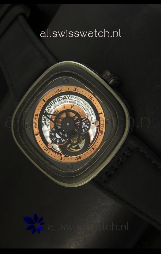 SevenFriday P-32 Black and Grey with Original Miyota 82S7 Movement - 1:1 Mirror Quality