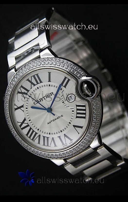 Cartier Ballon Bleu Swiss Replica Automatic Watch in White Dial