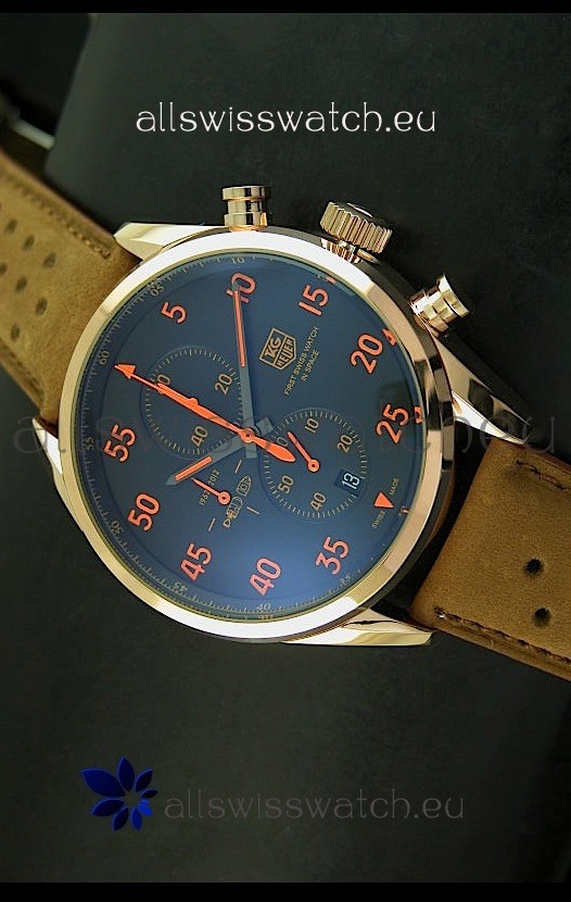 Tag Heuer Carrera 1887 SpaceEX Edition Japanese Quartz Watch in Pink Gold