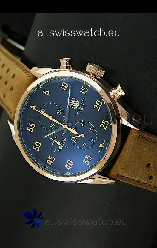 Tag Heuer Carrera 1887 SpaceEX Edition Japanese Quartz Watch in Pink Gold