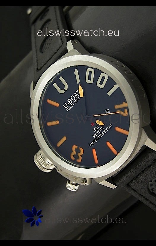 U Boat U-1001 Edition Japanese Drive Automatic Steel Watch in Orange Markers
