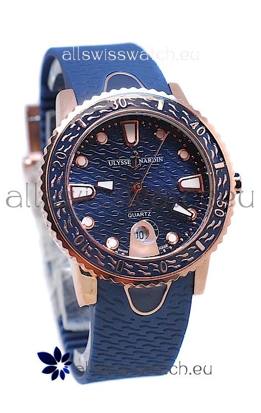Ulysse Nardin Lady Diver Replica Watch in Gold Casing