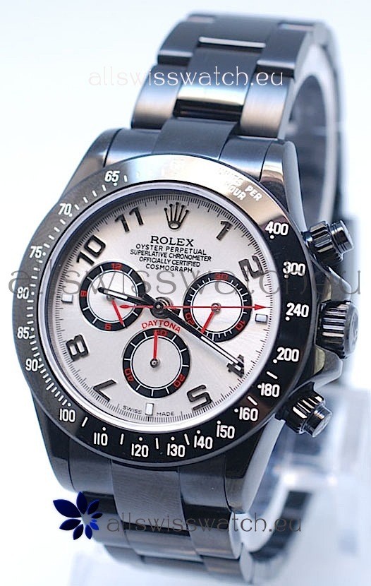 Rolex Cosmograph Project X Editions Black Out Daytona Swiss Replica Watch in White Dial
