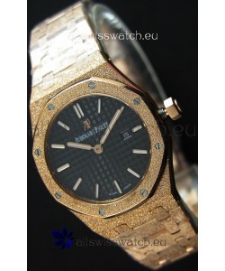 Audemars Piguet Royal Oak Frosted Rose Gold QUARTZ Watch Black Dial 33MM - 1:1 Mirror Replica 