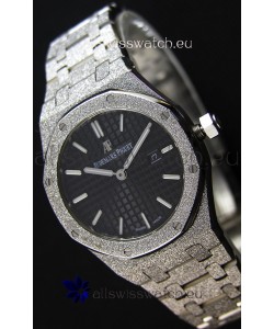 Audemars Piguet Royal Oak Frosted White Gold QUARTZ Watch Black Dial 33MM - 1:1 Mirror Replica 
