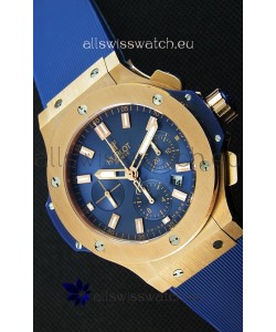 Hublot Big Bang Pink Gold Blue Swiss Replica Watch 1:1 Mirror Replica 