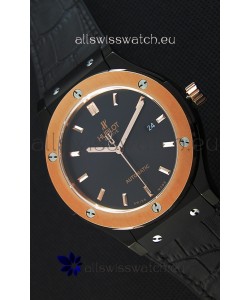 Hublot Classic Fusion Ceramic King Gold Black Dial Swiss Replica Watch - 1:1 Mirror Replica