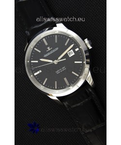 Jaeger LeCoultre Geophysic True Second Steel Case Watch Black Dial 