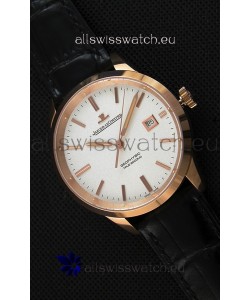 Jaeger LeCoultre Geophysic True Second Pink Gold Swiss Replica Watch White Dial 