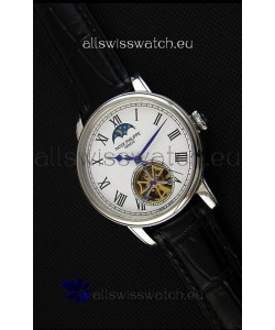 Patek Philippe Japanese MoonPhase Tourbillon Replica Watch White Dial