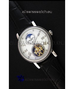 Patek Philippe Japanese MoonPhase Tourbillon Replica Watch White Dial