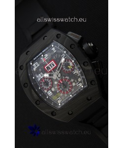 Richard Mille RM011-FM Felipe Massa One Piece Black Forged Carbon Case Watch in Black Strap