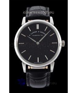 A.Lange & Sohne Saxonia Thin Swiss Replica Watch Steel Case Black Dial