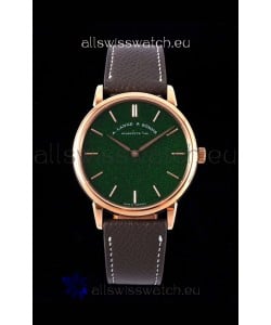 A.Lange & Sohne Saxonia Thin Swiss Replica Watch Rose Gold Case Green Starry Dial