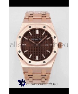 Audemars Piguet Royal Oak 33MM Rose Gold Brown Dial 1:1 Mirror Replica Watch