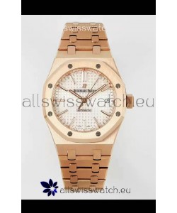 Audemars Piguet Royal Oak 37MM White Dial Rose Gold Watch in 3120 Movement - 1:1 Mirror Replica