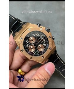 Audemars Piguet Royal Oak Offshore Black Dial Chronograph 1:1 Mirror Replica Watch - 904L Steel