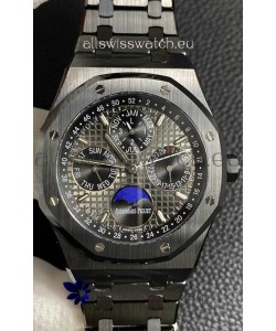 Audemars Piguet Royal Oak Perpetual Calendar Swiss Replica Black PVD Casing in Black Dial 