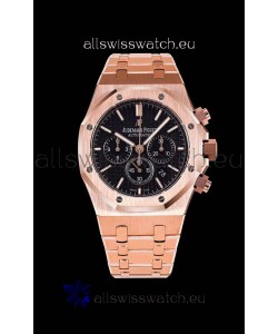 Audemars Piguet Royal Oak Chronograph Pink Gold Case Black Dial - 1:1 Mirror Replica