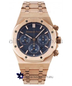 Audemars Piguet Royal Oak Chronograph 1:1 Mirror Replica - Rose Gold Casing Blue Dial in 41MM