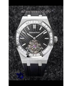 Audemars Piguet Royal Oak Tourbillon 41mm in 904L Casing - Grey Tapisserie Diamonds Bezel 1:1 Ultimate Replica