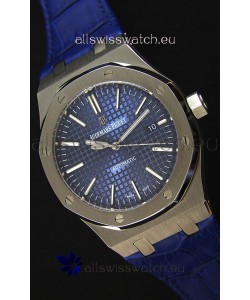 Audemars Piguet Royal Oak 41MM Blue Dial Leather Strap - 1:1 Mirror Ultimate Edition