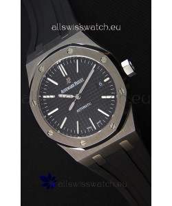 Audemars Piguet Royal Oak 41MM Black Dial Rubber Strap - 1:1 Mirror Ultimate Edition