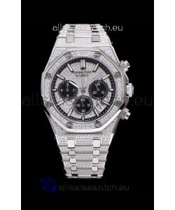 Audemars Piguet Royal Oak Chronograph 41MM Swiss Quartz Watch with Diamonds Embedded Casing in Steel Casing