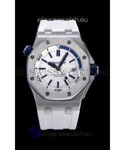 Audemars Piguet Royal Oak Diver Swiss Replica Watch White Dial 1:1 Quality 3120 Movement 904L Steel 