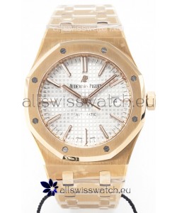 Audemars Piguet Royal Oak 15400 41MM Rose Gold White Dial Super Clone Replica Watch 