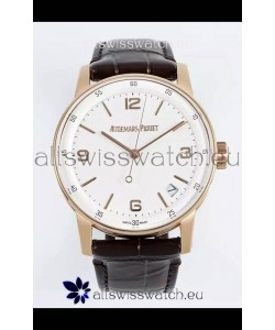 Audemars Piguet CODE 11.59 15210R Swiss Replica Watch in Rose Gold White Dial 41MM