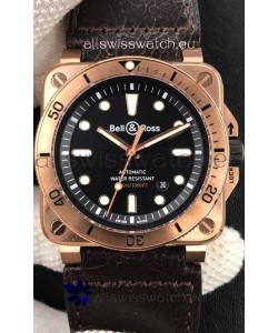 Bell & Ross BR03-92 Diver Rose Gold Black Dial Swiss Replica Watch 1:1 Mirror Replica