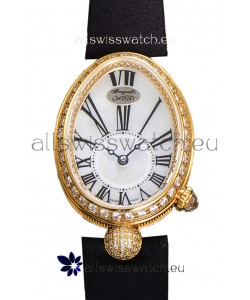 Breguet Reine De Naples Ladies Yellow Gold Black Fabric Swiss 1:1 Edition Replica Watch