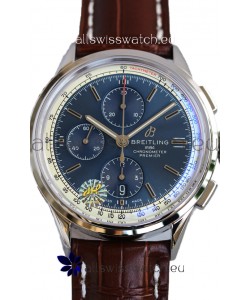 Breitling Premier B01 Chronograph 42 Edition Steel Casing Blue Dial - 1:1 Mirror Replica Watch