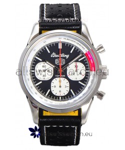 Breitling Top Time B01 Deus Edition Black Dial Leather Strap 1:1 Mirror Swiss Replica Watch 