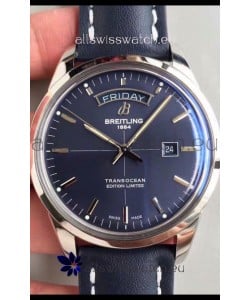 Breitling Transocean Day & Date Swiss Replica Watch in Aurora Blue Dial 1:1 Mirror Edition