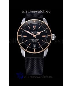 Breitling SuperOcean Heritage II 44MM Black Dial Two Tone 904L Rubber Strap 1:1 Mirror Replica