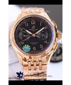 Breitling Premier B01 Chronograph 42 Edition Rose Gold Casing Centenary Brown Dial - 1:1 Mirror Replica Watch