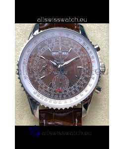 Breitling Montbrilliant Superclone Replica Watch in Brown Dial - 904L Steel Case