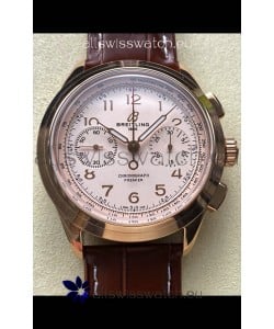 Breitling Premier B01 Chronograph 42 Edition Rose Gold White Dial - 1:1 Mirror Replica Watch