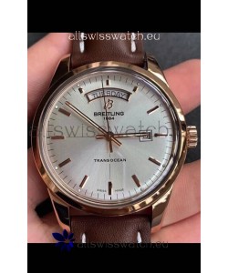 Breitling Transocean Day & Date Swiss Replica Watch in White Dial 1:1 Mirror Edition